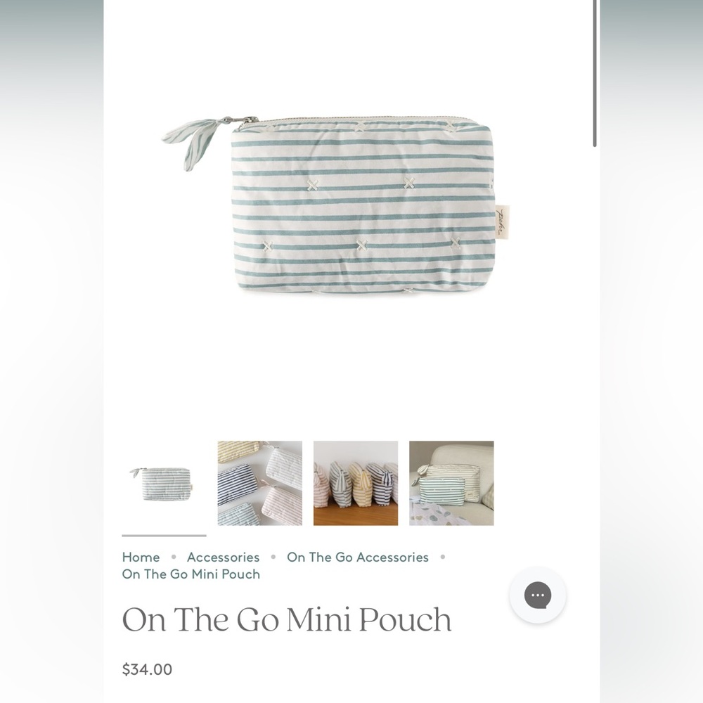 Kids Striped Pouch in Blue and White